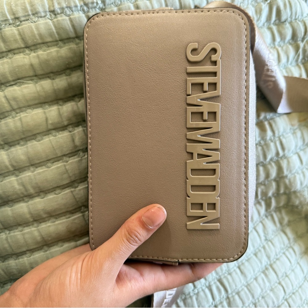 Steve Madden Tan Belt Bag with Embossed Branding